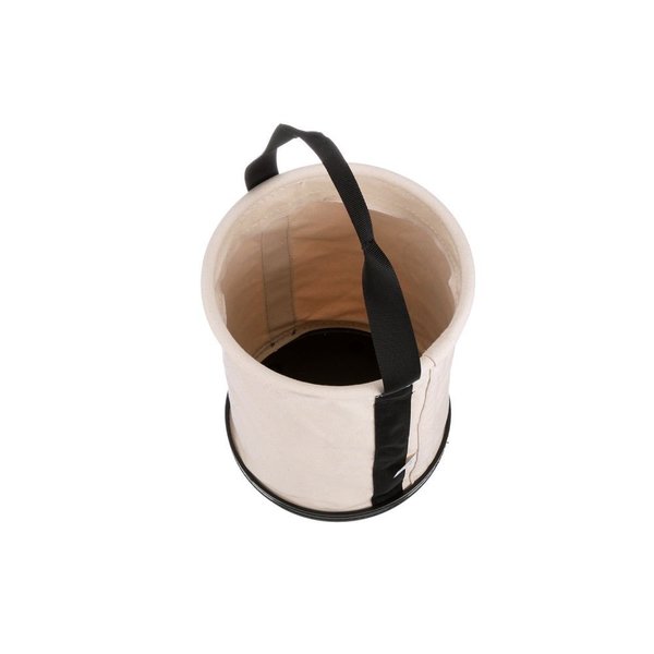 Canvas Bucket, Wide-Opening, Straight-Wall, Molded Bottom, 12-Inch