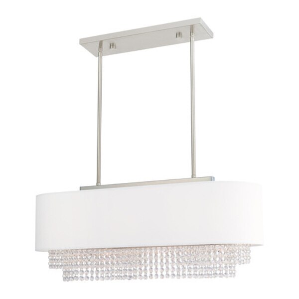 Carlisle 3 Light Brushed Nickel Linear Chandelier