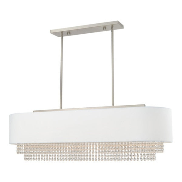 Carlisle 5 Light Brushed Nickel Linear Chandelier