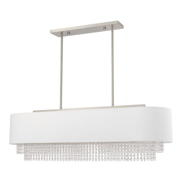 Carlisle 5 Light Brushed Nickel Linear Chandelier