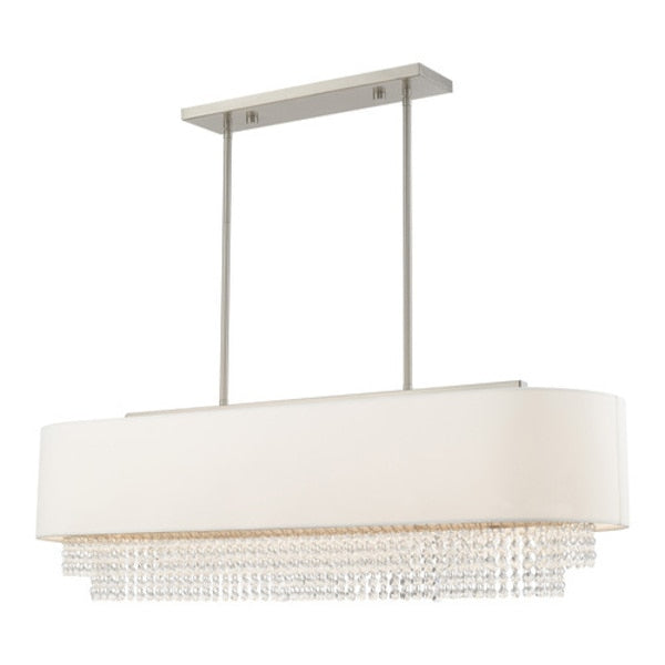 Carlisle 5 Light Brushed Nickel Linear Chandelier
