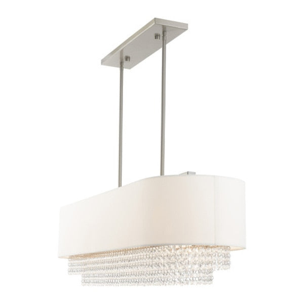 Carlisle 5 Light Brushed Nickel Linear Chandelier