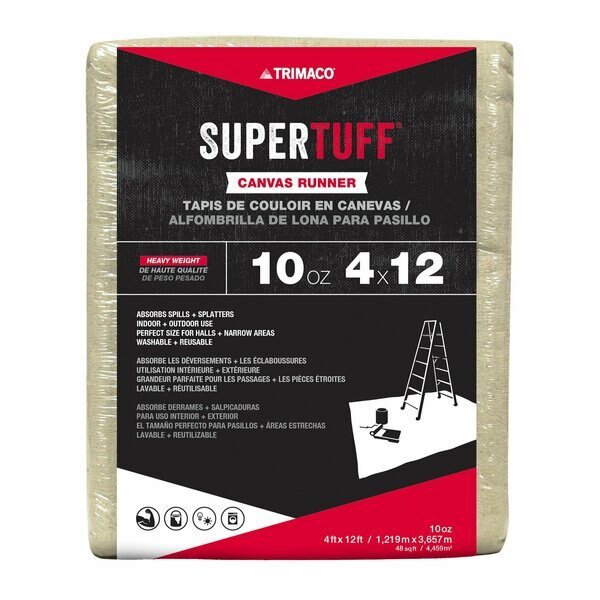 Drop Cloth, 32 mil, Cotton Canvas, 12 ft L