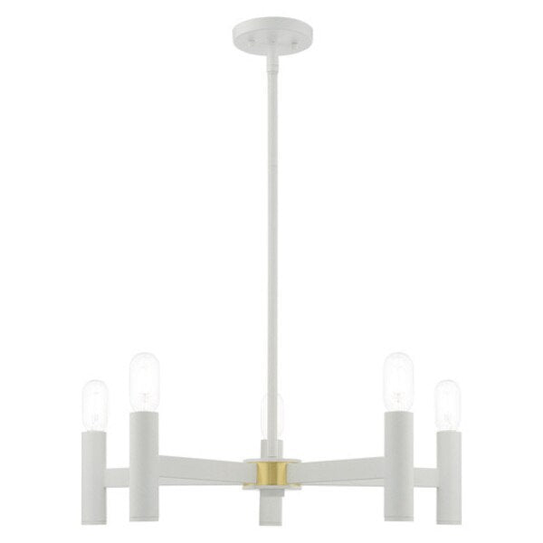 Copenhagen 5 Light White Chandelier