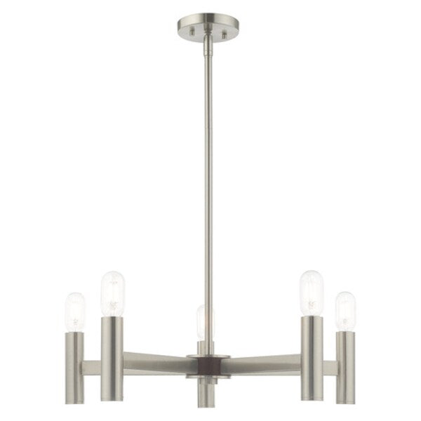 Copenhagen 5 Light Brushed Nickel Chande