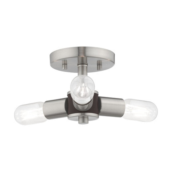 Copenhagen 3 Light Brushed Nickel Ceilin