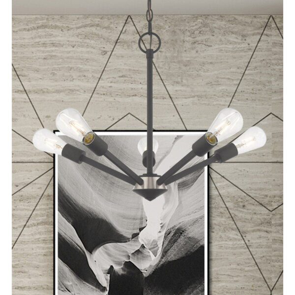 Prague 5 Light Black Chandelier