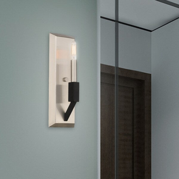 Beckett 1 Light Brushed Nickel And Black ADA Wall Sconce