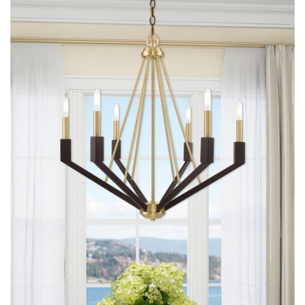 Beckett 6 Light Satin Brass And Bronze C