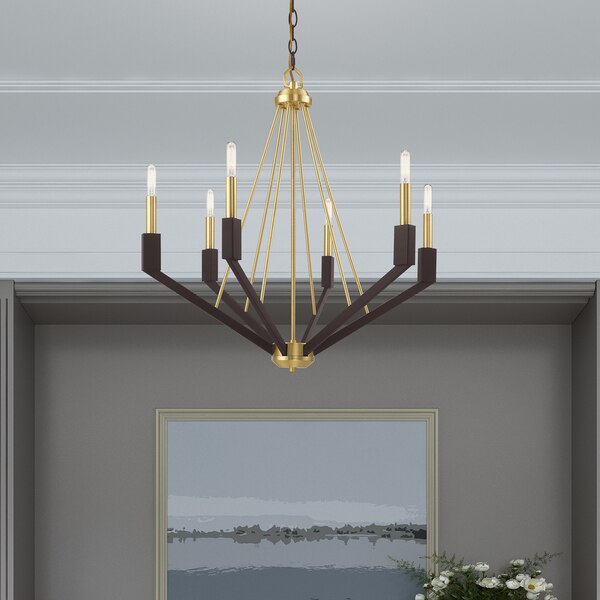 Beckett 6 Light Satin Brass And Bronze C
