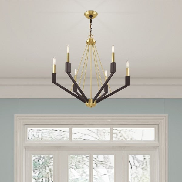 Beckett 6 Light Satin Brass And Bronze C
