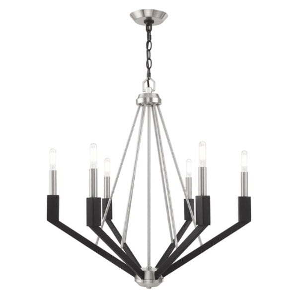 Beckett 6 Light Brushed Nickel And Black