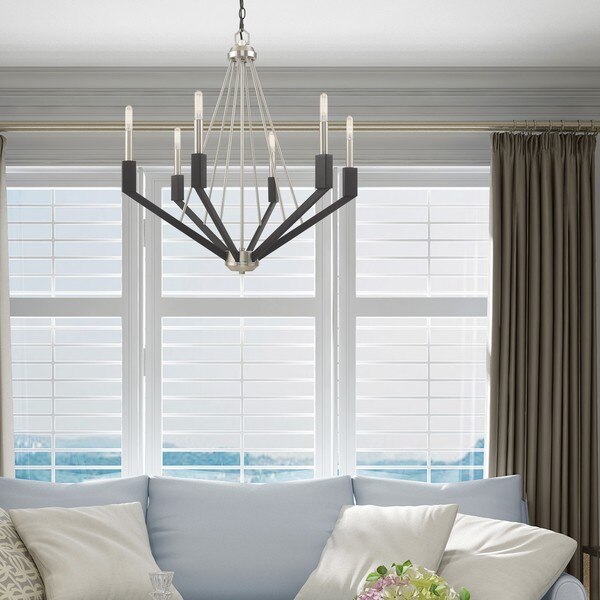 Beckett 6 Light Brushed Nickel And Black