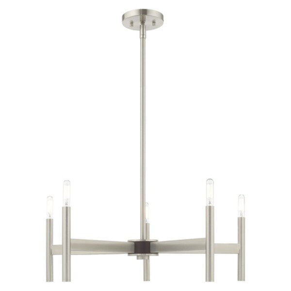 Copenhagen 5 Light Brushed Nickel Chande
