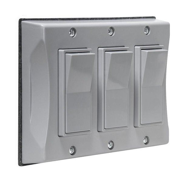 3 -Gang Vertical Weatherproof Decorator Switch Cover, 6.6