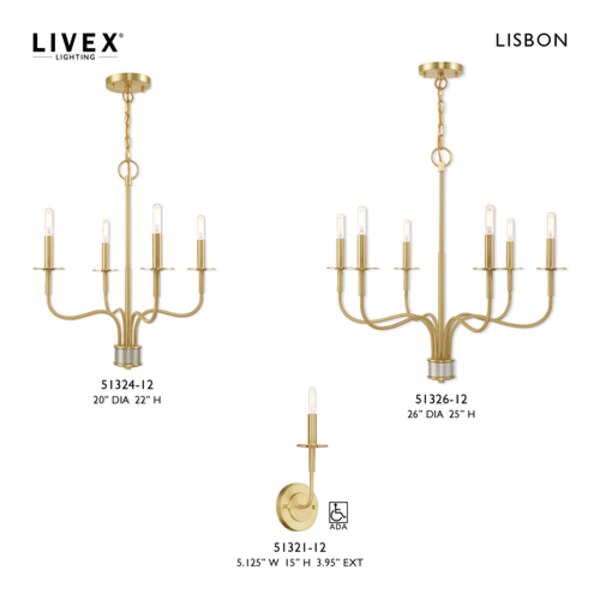 Lisbon 1 Light Satin Brass ADA Wall Scon