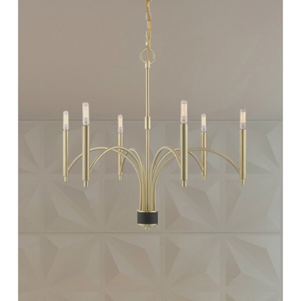 Wisteria 6 Light Satin Brass Chandelier