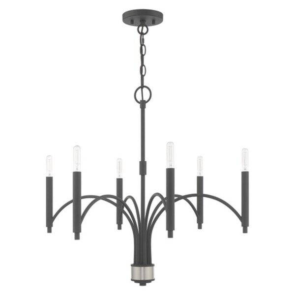 Wisteria 6 Light Scandinavian Gray Chand