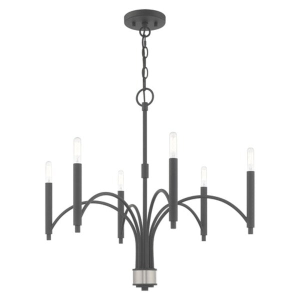 Wisteria 6 Light Scandinavian Gray Chand
