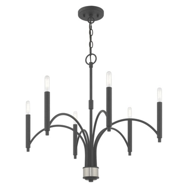Wisteria 6 Light Scandinavian Gray Chand