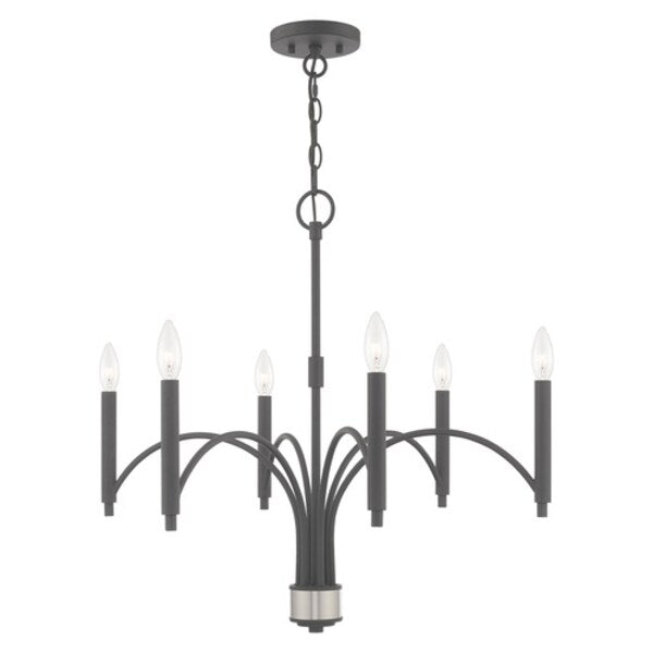 Wisteria 6 Light Scandinavian Gray Chand