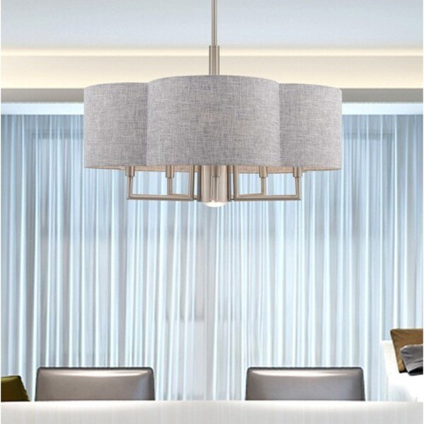 Kalmar 6 Light Brushed Nickel Pendant Chandelier