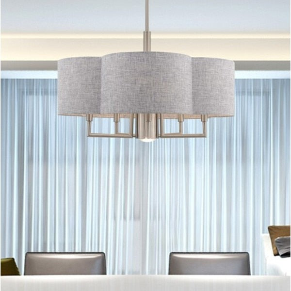 Kalmar 6 Light Brushed Nickel Pendant Chandelier