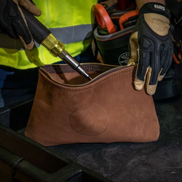 Tool Bag, Top Grain Leather, 1 Pockets, Brown
