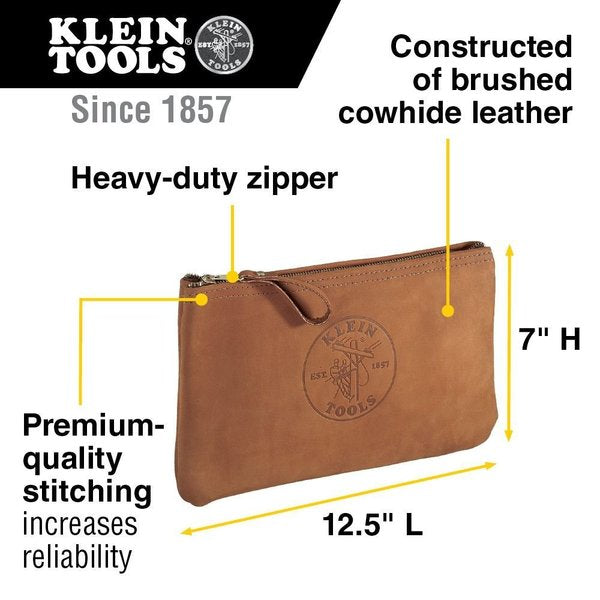 Tool Bag, Top Grain Leather, 1 Pockets, Brown