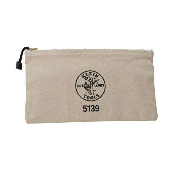 Tool Bag, #10 Canvas with Brass Zipper, 1 Pockets, natural, 7