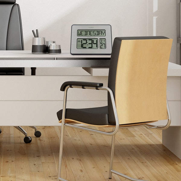 Atomic Dgtl Wall Clock, Wht Backlight