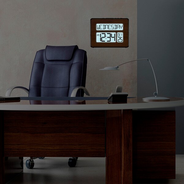 Atomic Dgtl Wall Clock, Wht Backlight