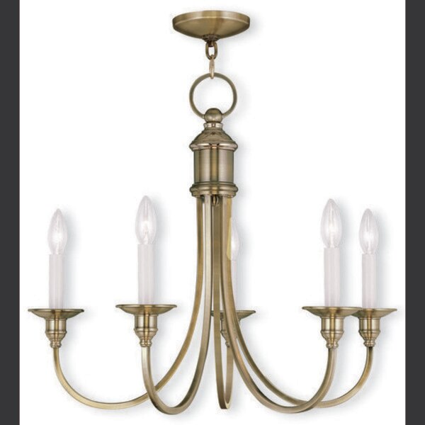 Cranford 5 Light Antique Brass Chandelie