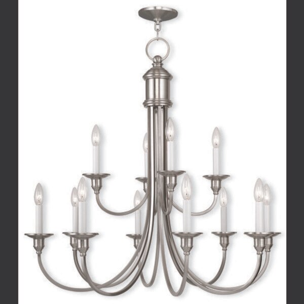 Cranford 12 Light Brushed Nickel Chandel