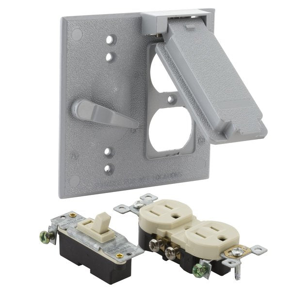 2 -Gang Vertical Weatherproof Switch Cover, 4.61