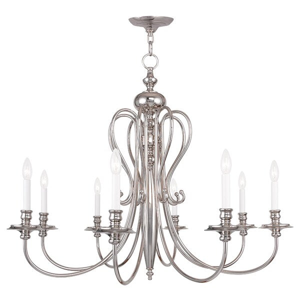 Caldwell 8 Light Polished Nickel Chandelier