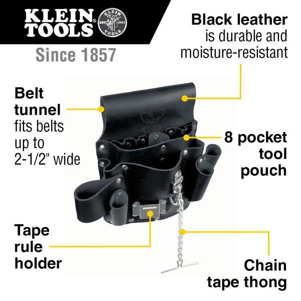 Black Leather 8 Pockets