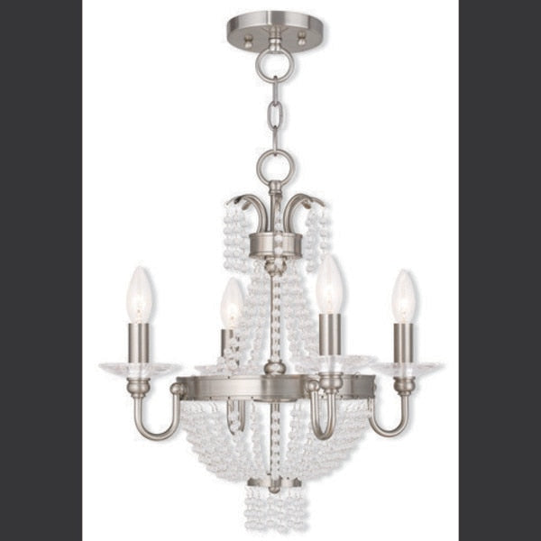 Valentina 4 Light Brushed Nickel Convertible Chandelier/Ceiling Mount