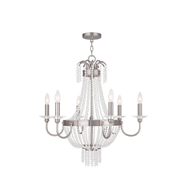 Valentina 6 Light Brushed Nickel Chandel