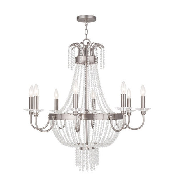 Valentina 8 Light Brushed Nickel Chandel