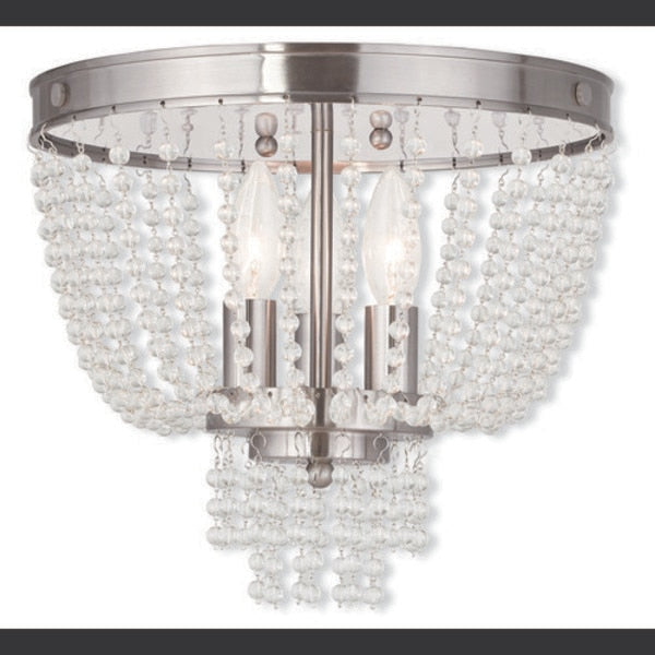 Valentina 3 Light Brushed Nickel Ceiling Mount