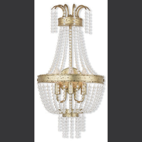 Valentina 3 Light Hand Applied Winter Gold Wall Sconce