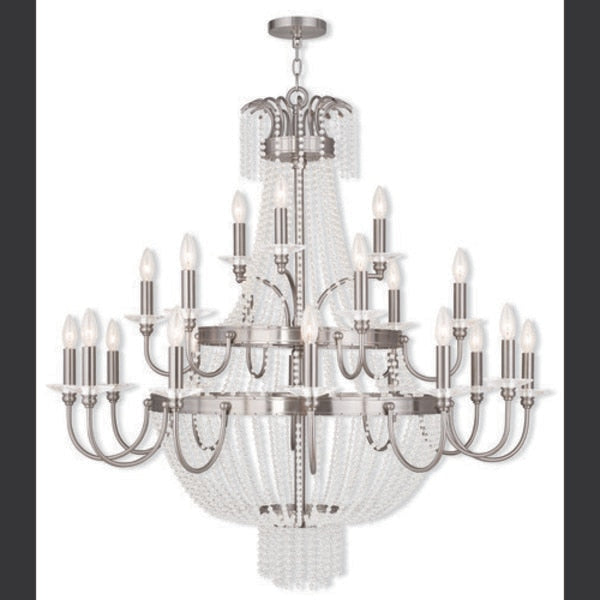 Valentina 21 Light Brushed Nickel Foyer Chandelier