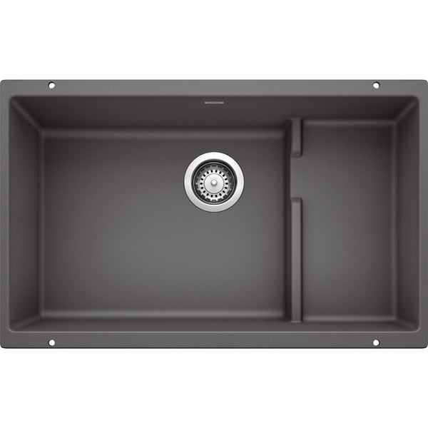 Precis Cascade Silgranit Super Single Undermount Kitchen Sink - Cinder