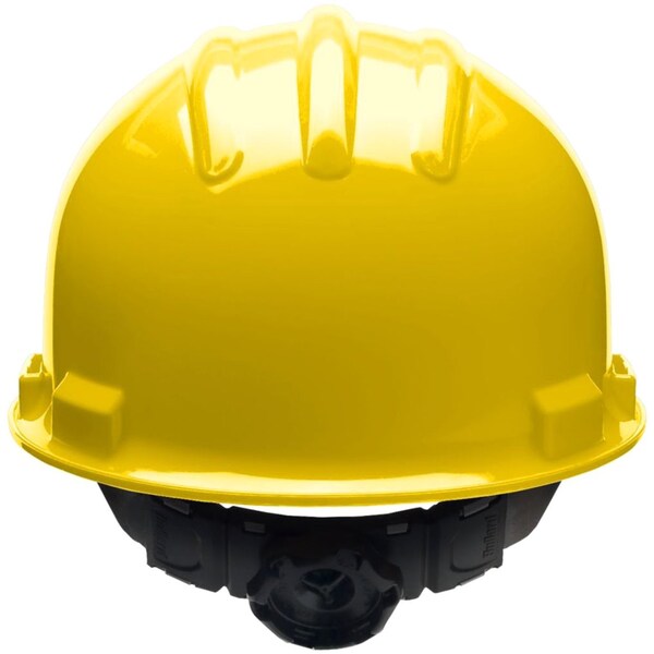 Front Brim Hard Hat, Type 1, Class E, Ratchet (4-Point), Yellow