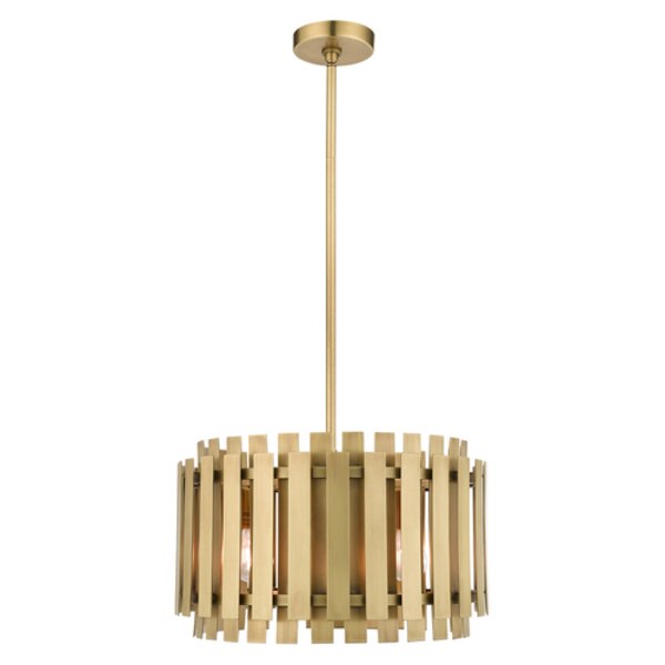 Greenwich 5 Light Natural Brass Pendant