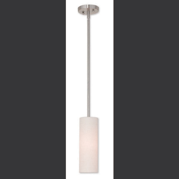 Meridian 1 Light Brushed Nickel Mini Pendant