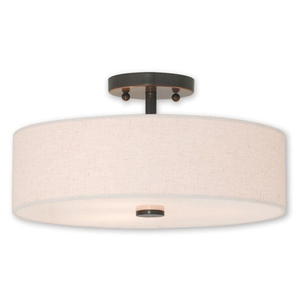 Meridian 3 Light English Bronze Ceiling Mount