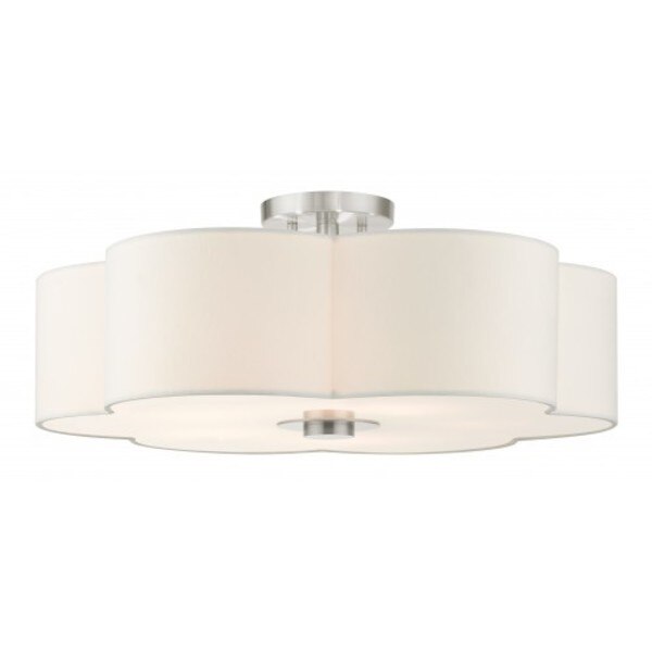 Brushed Nickel Semi Flush, 5 Light