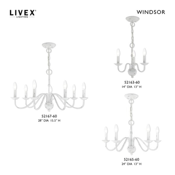 Windsor 3 Light Antique White Mini Chand